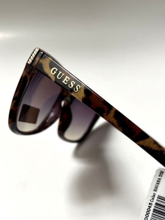 New GUESS Oversized Cat Eye Sunglasses GO00045 Acetate Leopard Print Gold Trim main image 5
